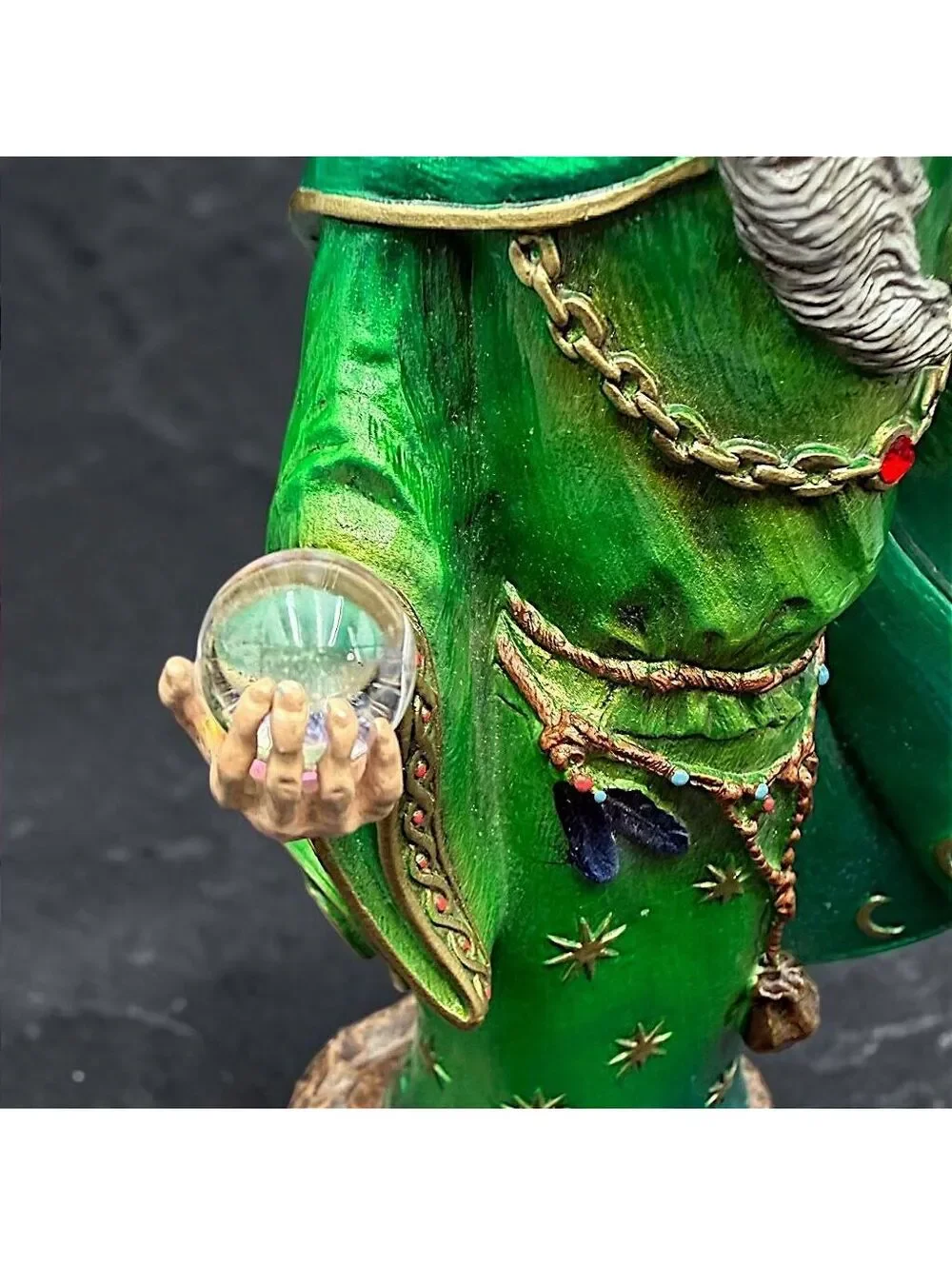 Vtg Windstone Editions M. Pena Emerald Wind Wizard Crystal Ball #321/1000 7.5